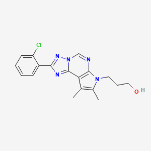 3-[2-(2-chlorophenyl)-8,9-dimethyl-7H-pyrrolo[3,2-e][1,2,4]triazolo[1,5-c]pyrimidin-7-yl]-1-propanol
