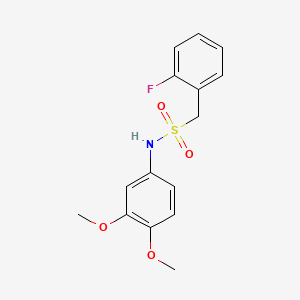 molecular formula C15H16FNO4S B4839243 N-(3,4-dimethoxyphenyl)-1-(2-fluorophenyl)methanesulfonamide 