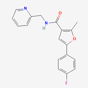molecular formula C18H15FN2O2 B4839257 5-(4-fluorophenyl)-2-methyl-N-(2-pyridinylmethyl)-3-furamide 