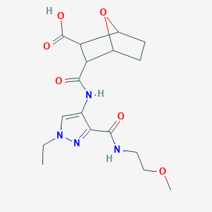molecular formula C17H24N4O6 B4839263 3-{[(1-ethyl-3-{[(2-methoxyethyl)amino]carbonyl}-1H-pyrazol-4-yl)amino]carbonyl}-7-oxabicyclo[2.2.1]heptane-2-carboxylic acid 
