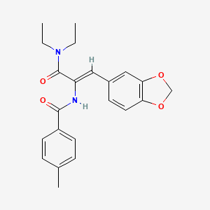 molecular formula C22H24N2O4 B4839268 N-{2-(1,3-benzodioxol-5-yl)-1-[(diethylamino)carbonyl]vinyl}-4-methylbenzamide 