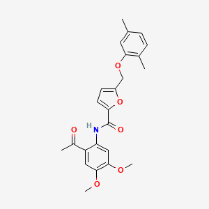 molecular formula C24H25NO6 B4839276 N-(2-acetyl-4,5-dimethoxyphenyl)-5-[(2,5-dimethylphenoxy)methyl]-2-furamide 