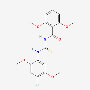 molecular formula C18H19ClN2O5S B4839286 N-{[(4-chloro-2,5-dimethoxyphenyl)amino]carbonothioyl}-2,6-dimethoxybenzamide 