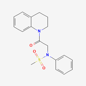 molecular formula C18H20N2O3S B4839296 N-[2-(3,4-dihydro-1(2H)-quinolinyl)-2-oxoethyl]-N-phenylmethanesulfonamide 