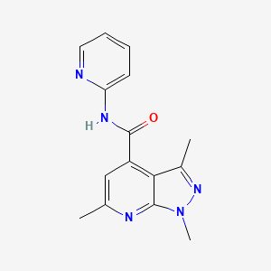 molecular formula C15H15N5O B4839308 1,3,6-trimethyl-N-2-pyridinyl-1H-pyrazolo[3,4-b]pyridine-4-carboxamide 