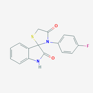 molecular formula C16H11FN2O2S B483931 3'-(4-Fluorophenyl)-1,2-dihydrospiro[indole-3,2'-[1,3]thiazolidine]-2,4'-dione CAS No. 79962-58-6