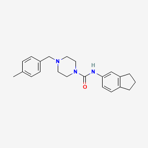 molecular formula C22H27N3O B4839328 N-(2,3-dihydro-1H-inden-5-yl)-4-(4-methylbenzyl)-1-piperazinecarboxamide 