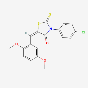 molecular formula C18H14ClNO3S2 B4839344 3-(4-chlorophenyl)-5-(2,5-dimethoxybenzylidene)-2-thioxo-1,3-thiazolidin-4-one 