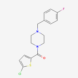 molecular formula C16H16ClFN2OS B4839368 1-[(5-chloro-2-thienyl)carbonyl]-4-(4-fluorobenzyl)piperazine 