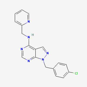 molecular formula C18H15ClN6 B4839372 1-(4-chlorobenzyl)-N-(2-pyridinylmethyl)-1H-pyrazolo[3,4-d]pyrimidin-4-amine 