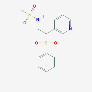 molecular formula C15H18N2O4S2 B4839373 N-[2-[(4-methylphenyl)sulfonyl]-2-(3-pyridinyl)ethyl]methanesulfonamide 