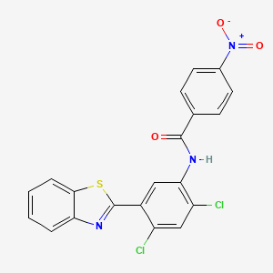 molecular formula C20H11Cl2N3O3S B4839376 N-[5-(1,3-benzothiazol-2-yl)-2,4-dichlorophenyl]-4-nitrobenzamide 