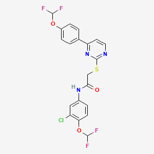 molecular formula C20H14ClF4N3O3S B4839380 N-[3-chloro-4-(difluoromethoxy)phenyl]-2-({4-[4-(difluoromethoxy)phenyl]-2-pyrimidinyl}thio)acetamide 