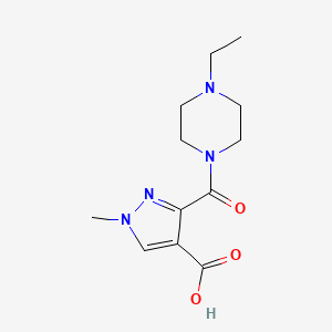 molecular formula C12H18N4O3 B4839500 3-[(4-ethyl-1-piperazinyl)carbonyl]-1-methyl-1H-pyrazole-4-carboxylic acid CAS No. 1006440-78-3