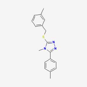 molecular formula C18H19N3S B4839517 4-methyl-3-[(3-methylbenzyl)thio]-5-(4-methylphenyl)-4H-1,2,4-triazole 