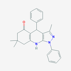 molecular formula C25H25N3O B483952 3,7,7-trimethyl-1,4-diphenyl-1,4,6,7,8,9-hexahydro-5H-pyrazolo[3,4-b]quinolin-5-one CAS No. 328032-78-6