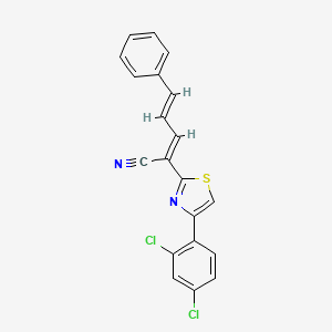 molecular formula C20H12Cl2N2S B4839560 2-[4-(2,4-dichlorophenyl)-1,3-thiazol-2-yl]-5-phenyl-2,4-pentadienenitrile 