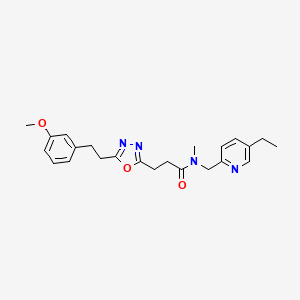 molecular formula C23H28N4O3 B4839572 N-[(5-ethyl-2-pyridinyl)methyl]-3-{5-[2-(3-methoxyphenyl)ethyl]-1,3,4-oxadiazol-2-yl}-N-methylpropanamide 