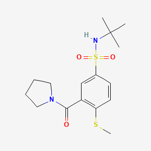 molecular formula C16H24N2O3S2 B4839604 N-(tert-butyl)-4-(methylthio)-3-(1-pyrrolidinylcarbonyl)benzenesulfonamide 