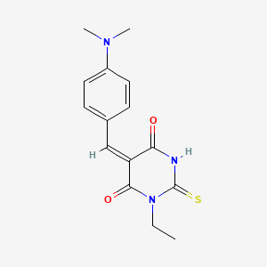 molecular formula C15H17N3O2S B4839616 5-[4-(dimethylamino)benzylidene]-1-ethyl-2-thioxodihydro-4,6(1H,5H)-pyrimidinedione 