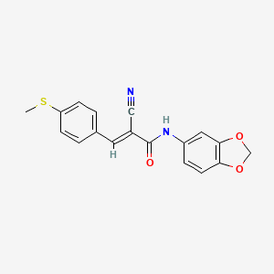 molecular formula C18H14N2O3S B4839657 N-1,3-benzodioxol-5-yl-2-cyano-3-[4-(methylthio)phenyl]acrylamide 