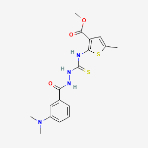 molecular formula C17H20N4O3S2 B4839662 methyl 2-[({2-[3-(dimethylamino)benzoyl]hydrazino}carbonothioyl)amino]-5-methyl-3-thiophenecarboxylate 