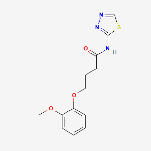 molecular formula C13H15N3O3S B4839669 4-(2-methoxyphenoxy)-N-1,3,4-thiadiazol-2-ylbutanamide 