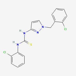 molecular formula C17H14Cl2N4S B4839677 N-[1-(2-chlorobenzyl)-1H-pyrazol-3-yl]-N'-(2-chlorophenyl)thiourea 