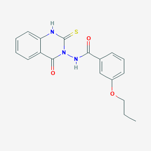 molecular formula C18H17N3O3S B4839681 N-(2-mercapto-4-oxo-3(4H)-quinazolinyl)-3-propoxybenzamide 