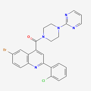 molecular formula C24H19BrClN5O B4839694 6-bromo-2-(2-chlorophenyl)-4-{[4-(2-pyrimidinyl)-1-piperazinyl]carbonyl}quinoline 