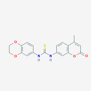 molecular formula C19H16N2O4S B4839703 N-(2,3-dihydro-1,4-benzodioxin-6-yl)-N'-(4-methyl-2-oxo-2H-chromen-7-yl)thiourea 