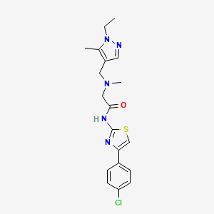 molecular formula C19H22ClN5OS B4839710 N~1~-[4-(4-chlorophenyl)-1,3-thiazol-2-yl]-N~2~-[(1-ethyl-5-methyl-1H-pyrazol-4-yl)methyl]-N~2~-methylglycinamide 