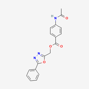 molecular formula C18H15N3O4 B4839719 (5-phenyl-1,3,4-oxadiazol-2-yl)methyl 4-(acetylamino)benzoate 