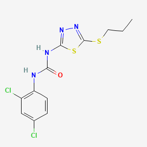 molecular formula C12H12Cl2N4OS2 B4839725 N-(2,4-dichlorophenyl)-N'-[5-(propylthio)-1,3,4-thiadiazol-2-yl]urea 