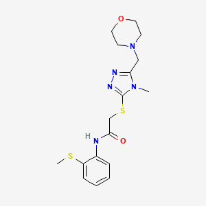 molecular formula C17H23N5O2S2 B4839731 2-{[4-methyl-5-(4-morpholinylmethyl)-4H-1,2,4-triazol-3-yl]thio}-N-[2-(methylthio)phenyl]acetamide 