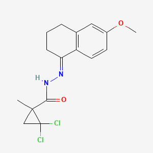 molecular formula C16H18Cl2N2O2 B4839738 2,2-dichloro-N'-(6-methoxy-3,4-dihydro-1(2H)-naphthalenylidene)-1-methylcyclopropanecarbohydrazide 