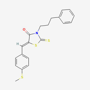 molecular formula C20H19NOS3 B4839751 5-[4-(methylthio)benzylidene]-3-(3-phenylpropyl)-2-thioxo-1,3-thiazolidin-4-one 