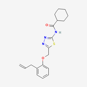 molecular formula C19H23N3O2S B4839759 N-{5-[(2-allylphenoxy)methyl]-1,3,4-thiadiazol-2-yl}cyclohexanecarboxamide 