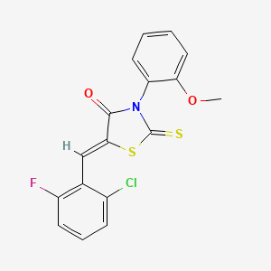 molecular formula C17H11ClFNO2S2 B4839770 5-(2-chloro-6-fluorobenzylidene)-3-(2-methoxyphenyl)-2-thioxo-1,3-thiazolidin-4-one 