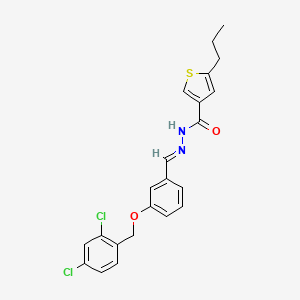 molecular formula C22H20Cl2N2O2S B4839776 N'-{3-[(2,4-dichlorobenzyl)oxy]benzylidene}-5-propyl-3-thiophenecarbohydrazide 