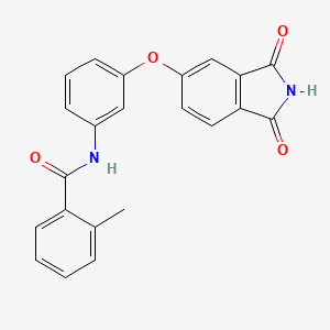 molecular formula C22H16N2O4 B4839813 N-{3-[(1,3-dioxo-2,3-dihydro-1H-isoindol-5-yl)oxy]phenyl}-2-methylbenzamide 