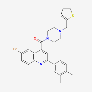 6-bromo-2-(3,4-dimethylphenyl)-4-{[4-(2-thienylmethyl)-1-piperazinyl]carbonyl}quinoline