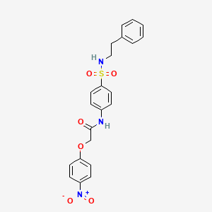 molecular formula C22H21N3O6S B4839827 2-(4-nitrophenoxy)-N-(4-{[(2-phenylethyl)amino]sulfonyl}phenyl)acetamide 