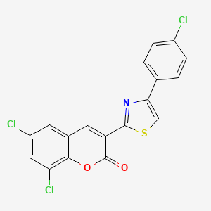 molecular formula C18H8Cl3NO2S B4839849 6,8-dichloro-3-[4-(4-chlorophenyl)-1,3-thiazol-2-yl]-2H-chromen-2-one 