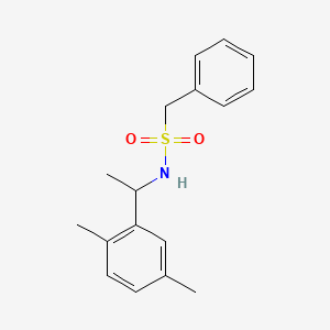 molecular formula C17H21NO2S B4839855 N-[1-(2,5-dimethylphenyl)ethyl]-1-phenylmethanesulfonamide 