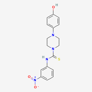 molecular formula C17H18N4O3S B4839862 4-(4-hydroxyphenyl)-N-(3-nitrophenyl)-1-piperazinecarbothioamide 