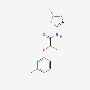 molecular formula C15H18N2O2S B4839883 2-(3,4-dimethylphenoxy)-N-(5-methyl-1,3-thiazol-2-yl)propanamide 