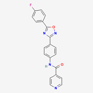 molecular formula C20H13FN4O2 B4839891 N-{4-[5-(4-fluorophenyl)-1,2,4-oxadiazol-3-yl]phenyl}isonicotinamide 