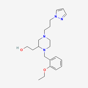 molecular formula C21H32N4O2 B4839896 2-{1-(2-ethoxybenzyl)-4-[3-(1H-pyrazol-1-yl)propyl]-2-piperazinyl}ethanol 