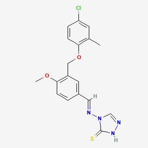 molecular formula C18H17ClN4O2S B4839901 4-({3-[(4-chloro-2-methylphenoxy)methyl]-4-methoxybenzylidene}amino)-4H-1,2,4-triazole-3-thiol 